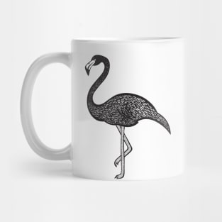 Flamingo Ink Art - cool and fun bird design - on light colors Mug